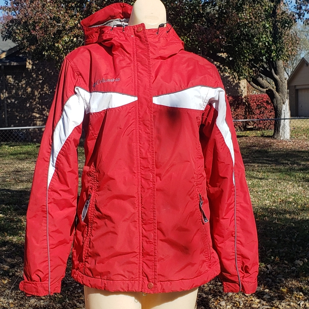 Women’s Red and White Columbia jacket SMALL - Picture 1 of 16